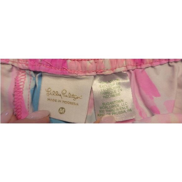 Lilly Pulitzer Nylon Shorts – Goombay Smashed Pink/Blue – Women’s M - Picture 4 of 9